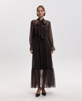 Twinset Brown python print dress 262AP2211