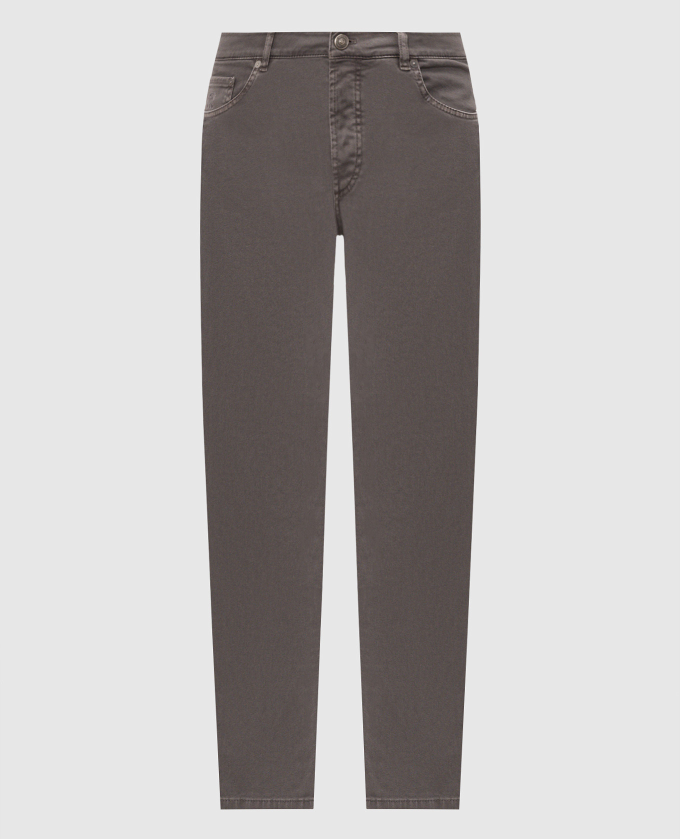 Grey jeans with embroidered logo