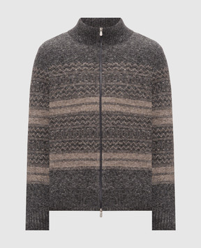 Brunello Cucinelli Gray cardigan with alpaca wool and cashmere MTF710016