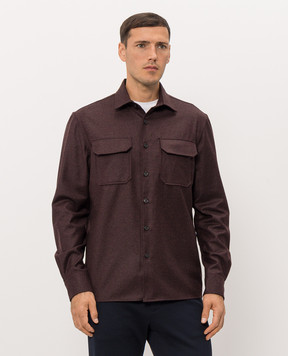 CAPOBIANCO Burgundy wool shirt 21M502FA00