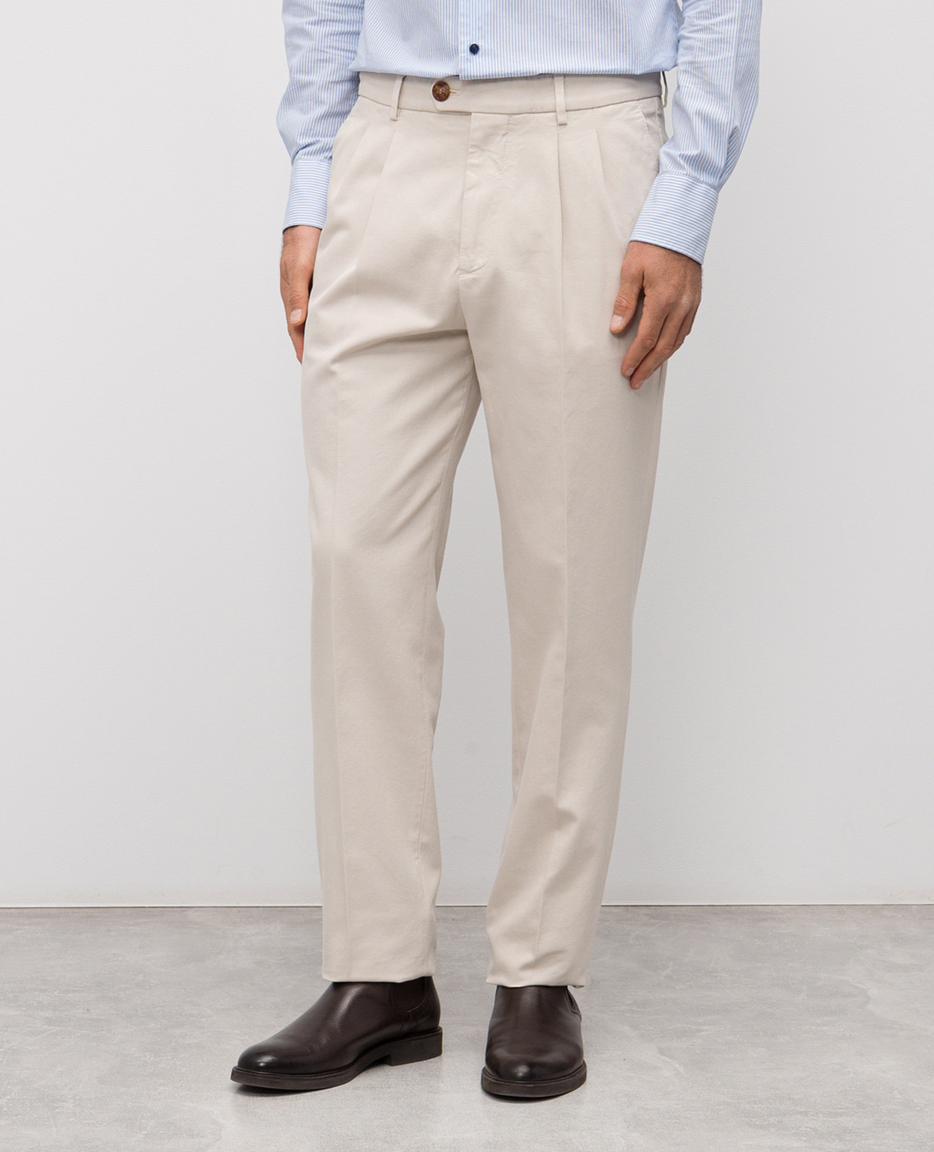 

Beige cotton pants Brunello Cucinelli
