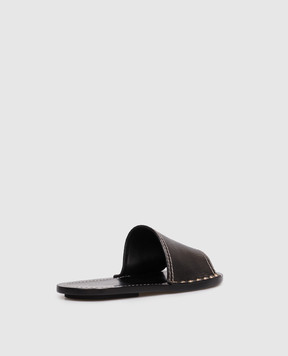 Toteme Black leather flip-flops 262WAS0328LE0212