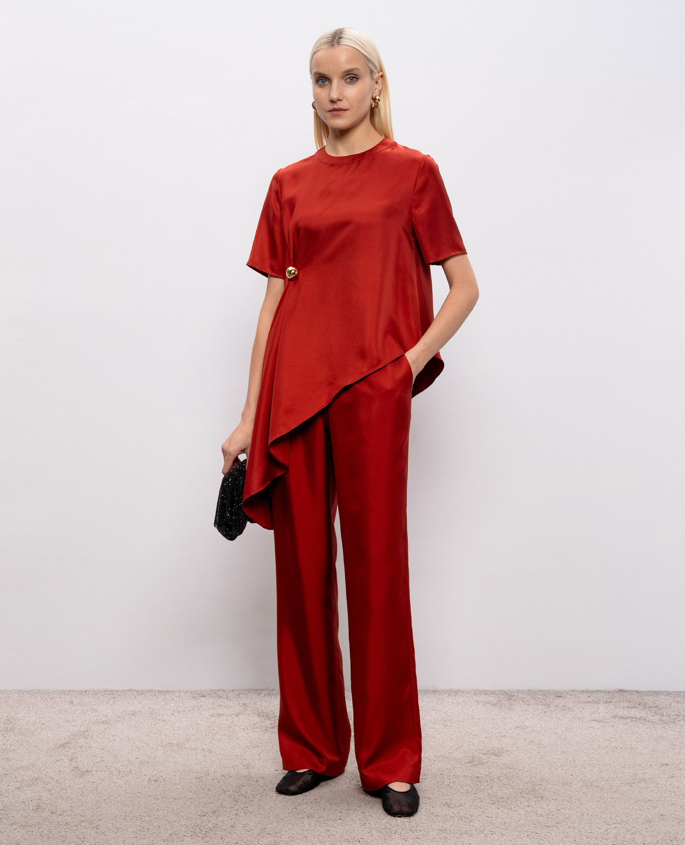 

ALERA terracotta silk pants Loulou de Saison, Red