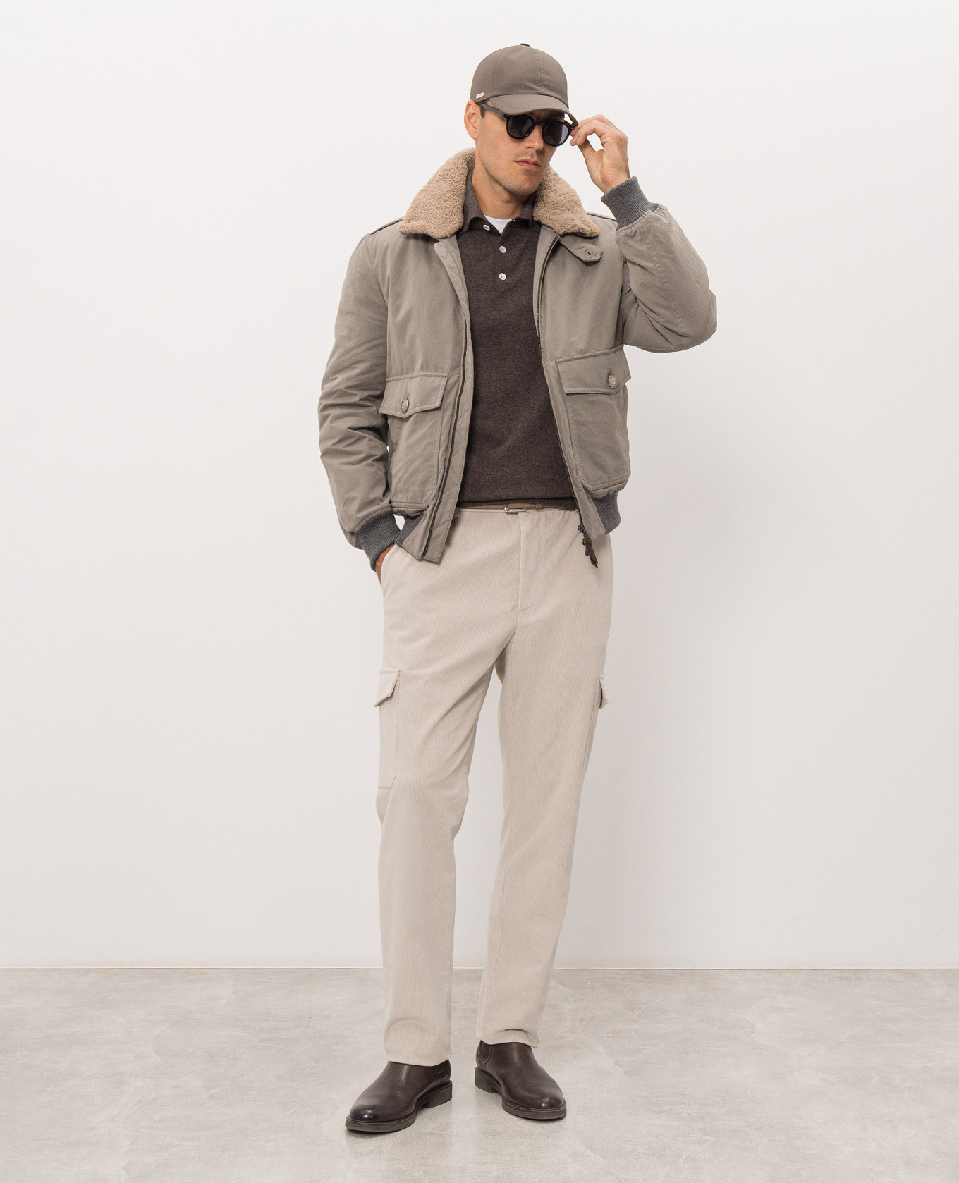 Brown cashmere polo shirt Brunello Cucinelli 2