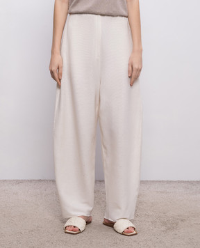 BOBOUTIC Ivory silk and linen trousers 5025