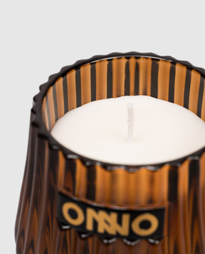 Onno Eclectic candle with Ginger Fig scent in a glass candle holder ONECCAG