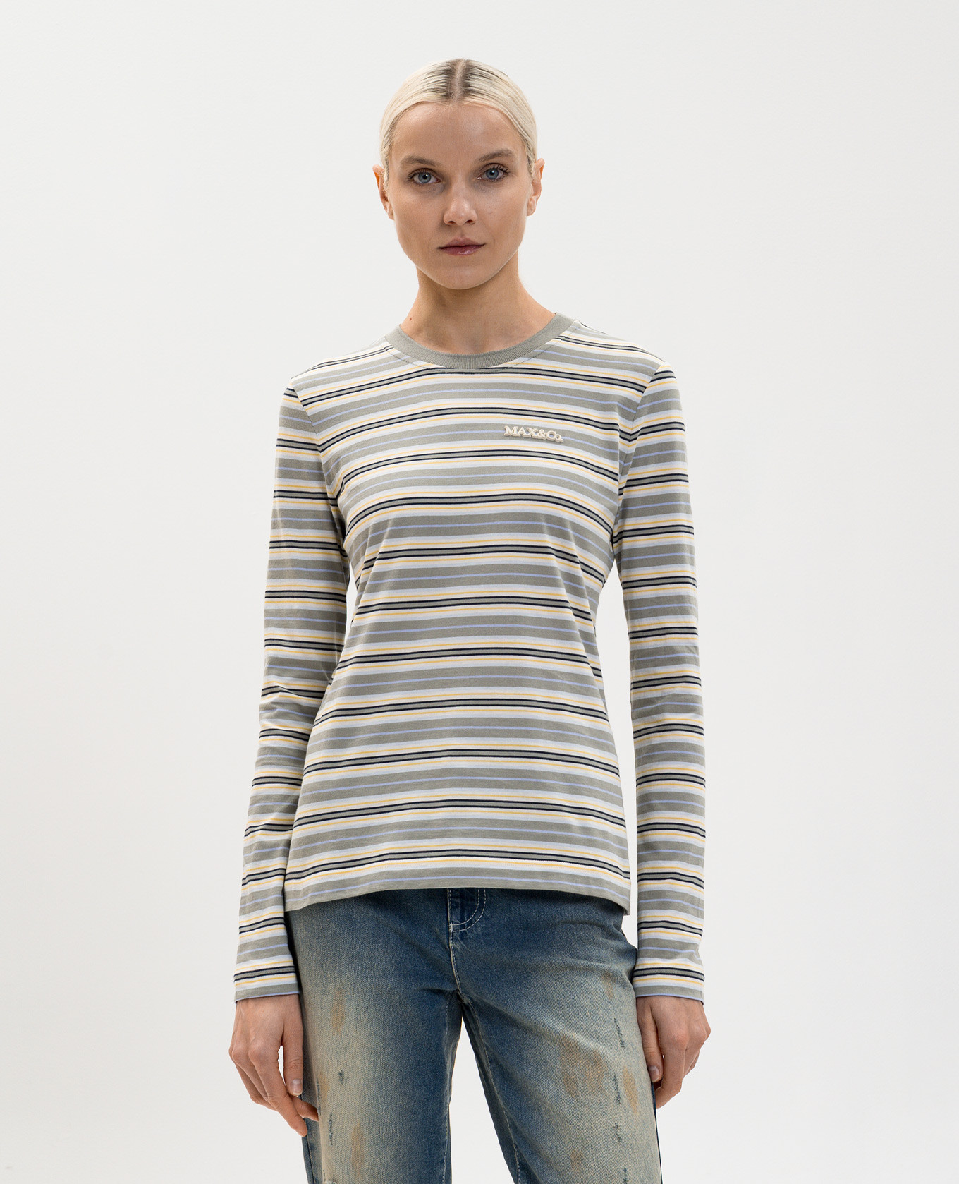 

MEDUSA striped khaki long-sleeve shirt Max & Co