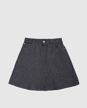 Brunello Cucinelli Children's blue denim skirt with lurex BB148G108B