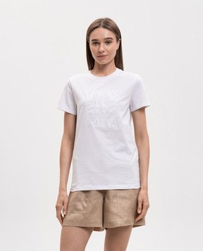 Max Mara MXMGIOVANE white T-shirt with embroidered monogram logo MXMGIOVANE
