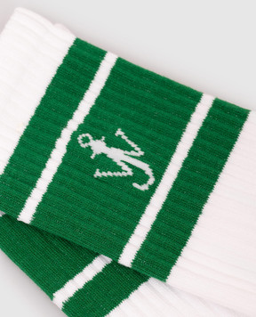 JW Anderson White ribbed socks with contrasting stripes KW1530YN0509w