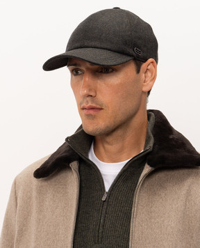 Agnona Green cashmere cap AK12U1XU7066