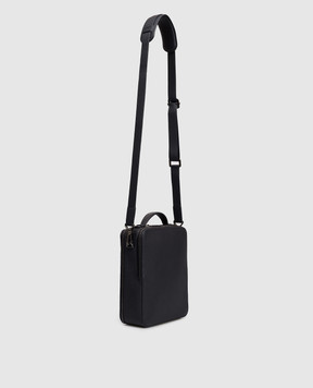 Stefano Ricci Blue leather bag with ruthenium-coated emblem ND218GTUVD