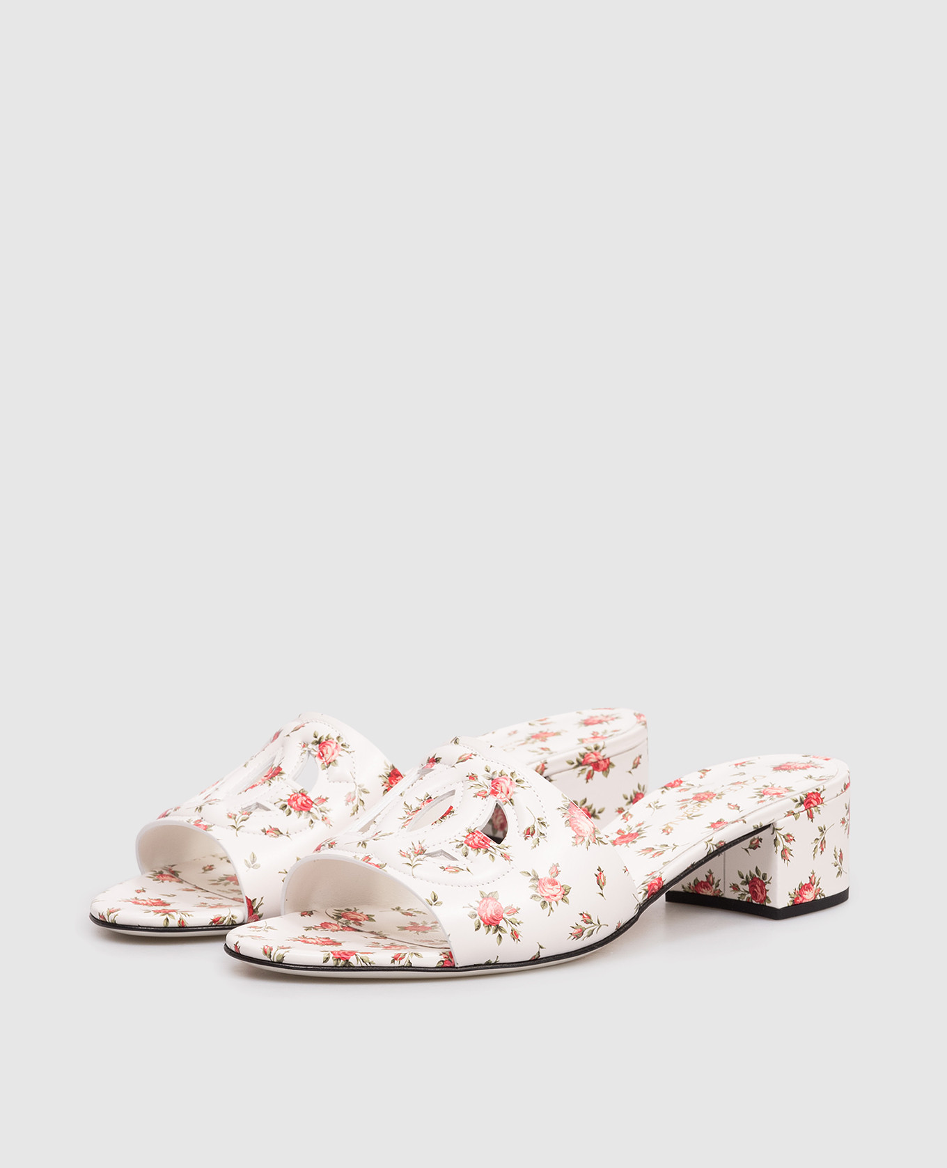 White printed leather mules Dolce&Gabbana 2