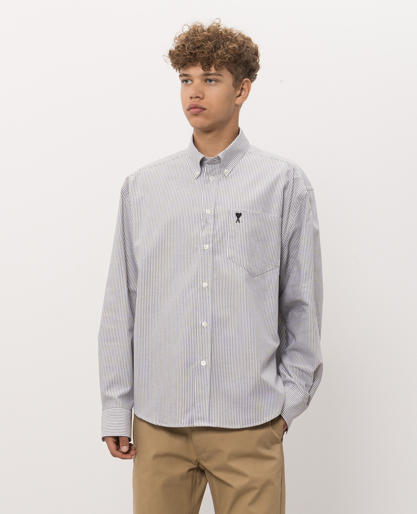 Gray striped shirt Ami Paris 3