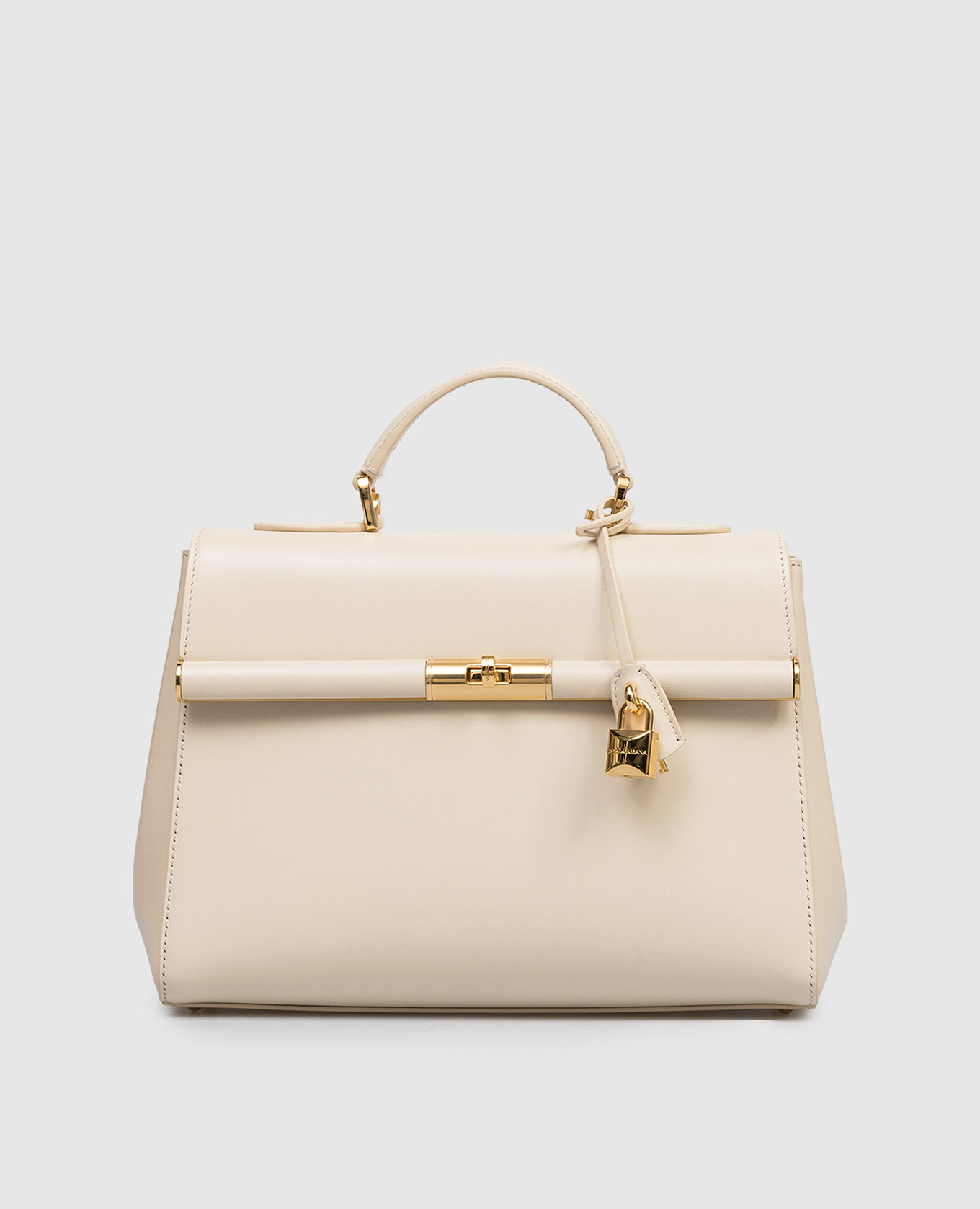 Marlene ivory leather satchel bag