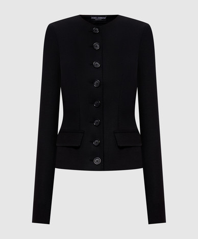 Schwarze Wolljacke