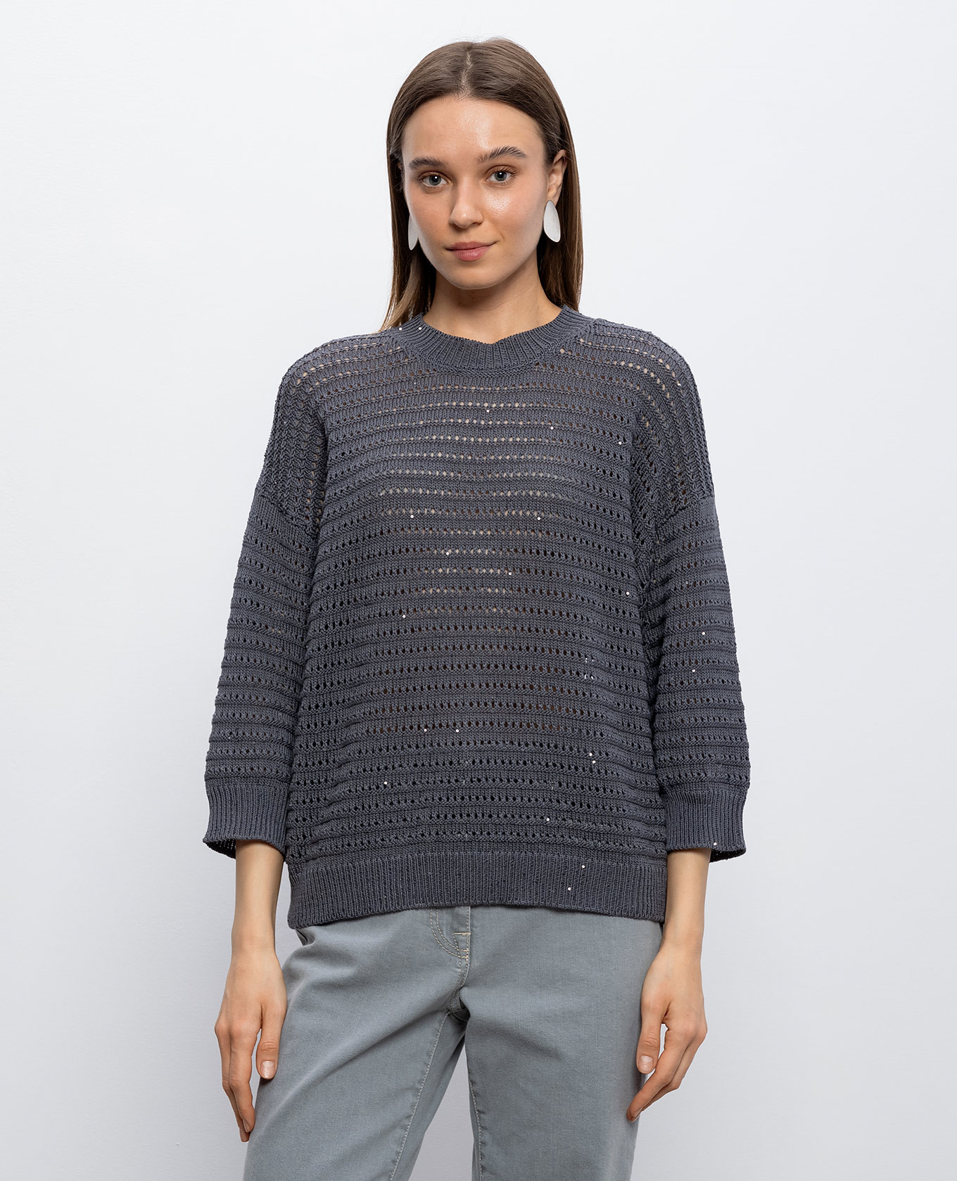 

Gray sweater with sequins Peserico, Grey