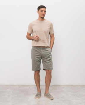 MooRER ALICUDI green Bermuda shorts with logo patch ALICUDIKEL