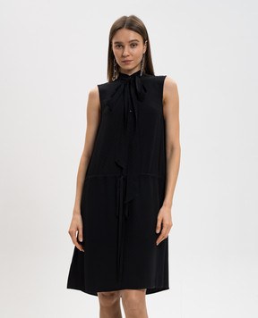 Ann Demeulemeester Rie black midi dress with polka dots B0013745FA713