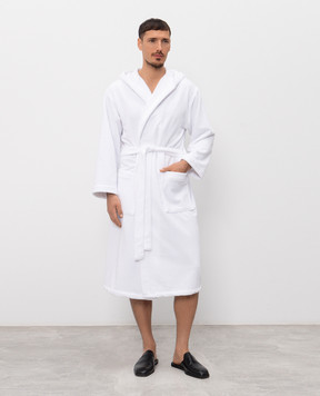 Symbol Home White terry robe with hood BAMBOOSPONGEBATHROBE