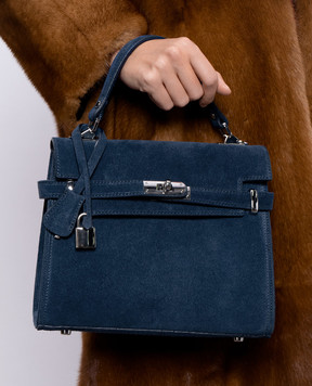 Gianni Notaro Blue suede bag 099SUEDENIKEL