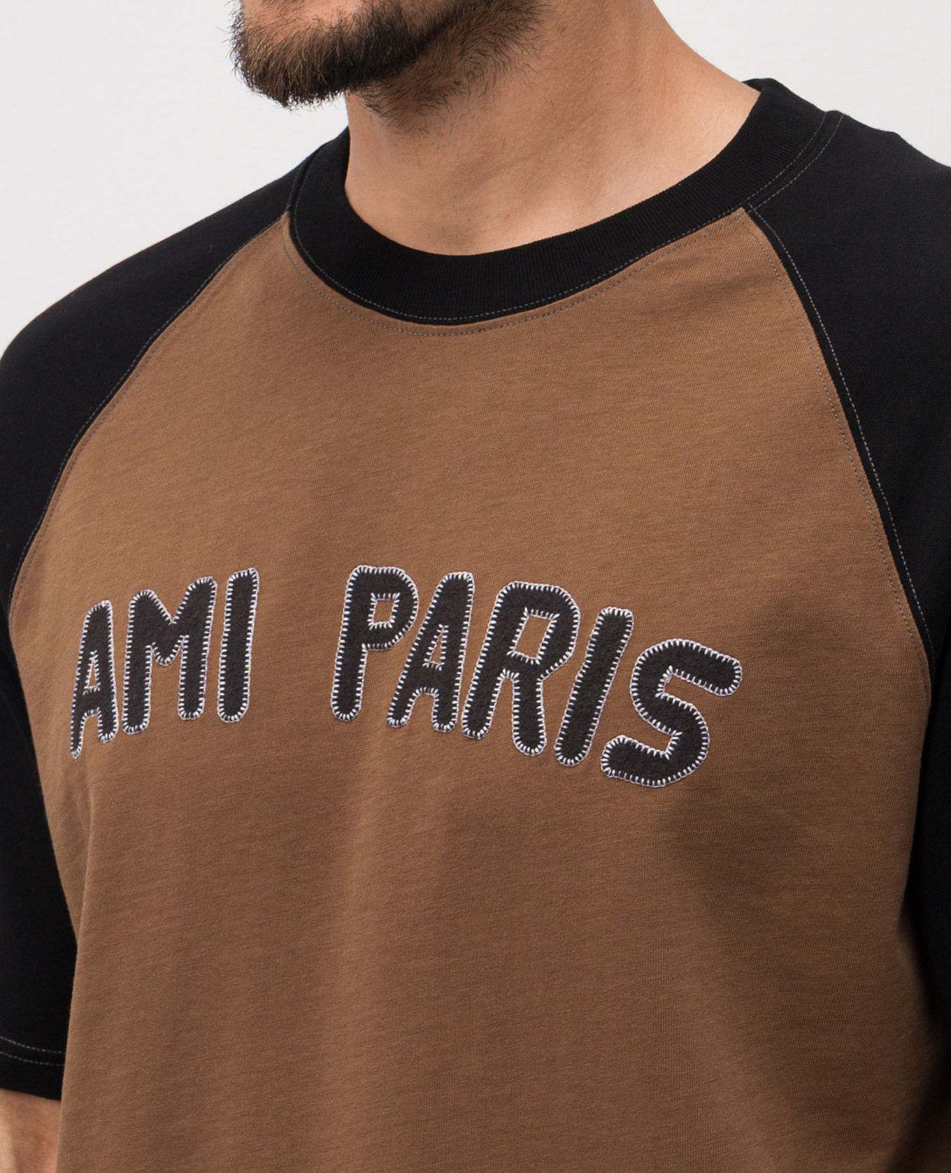 

Brown T-shirt with logo Ami Paris