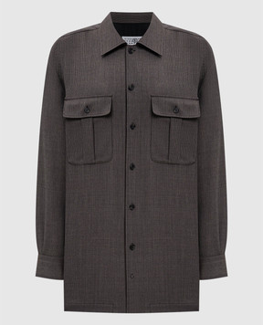 Maison Margiela MM6 Brown mini shirt dress S62DA0064M35636