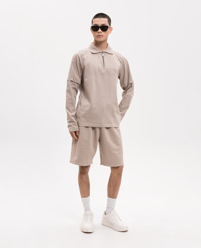 Off-White Beige polo shirt with logo print 44MAD012S26J001