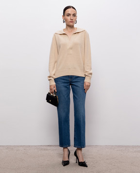Victoria Beckham Genevieve beige wool and cashmere pullover 1326KJU007475A