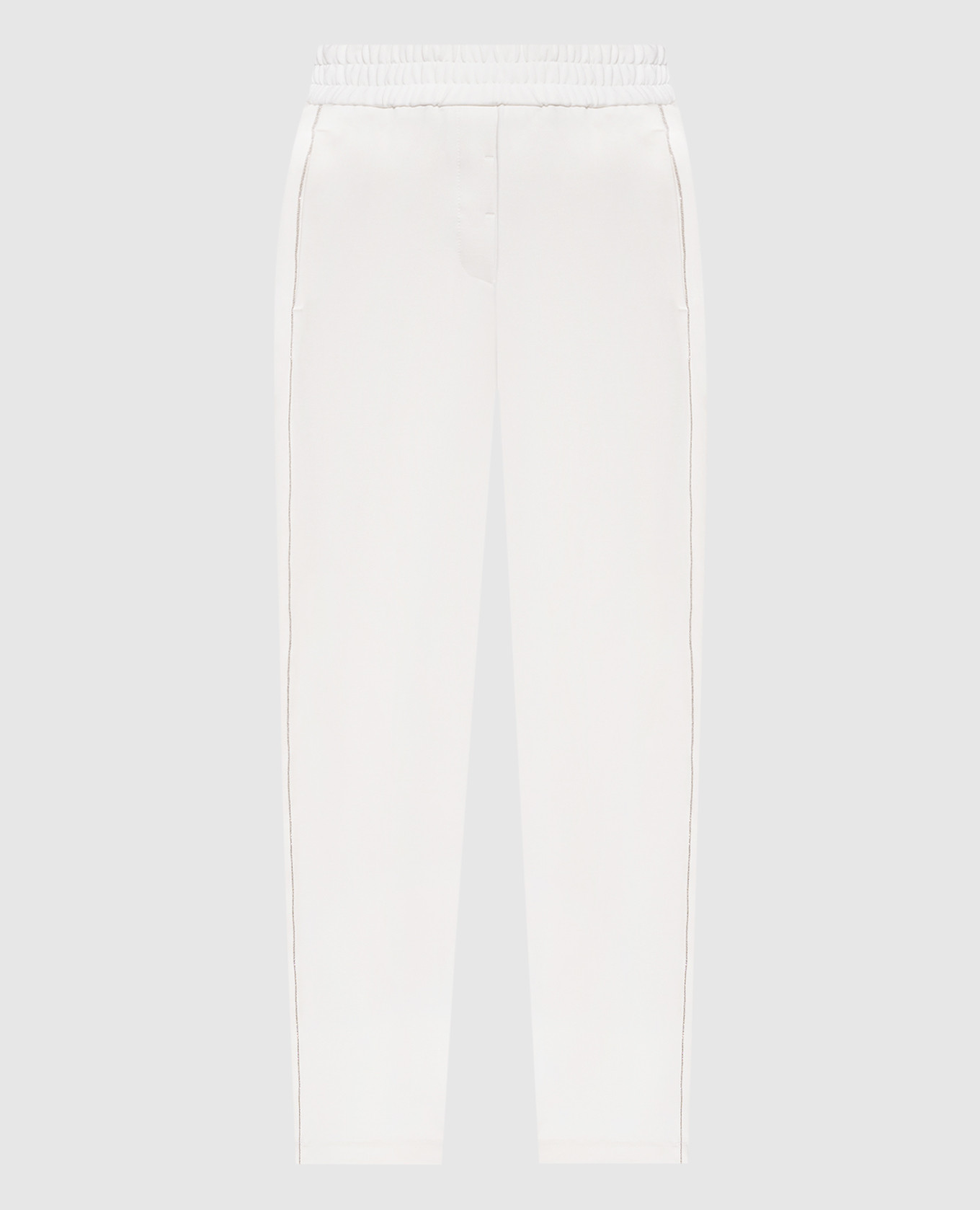 White track pants with chain