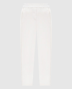 Peserico White track pants with chain A04968J006906