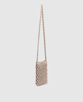 Peserico Beige openwork bag with monil chain E38386C0RCC842