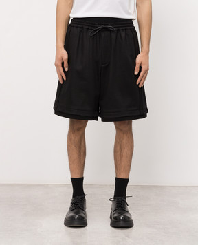 Juun.j Black shorts with logo JC6525P505
