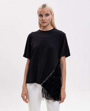 Max Mara Sportmax SPONDA black fringed T-shirt SPDSPONDA