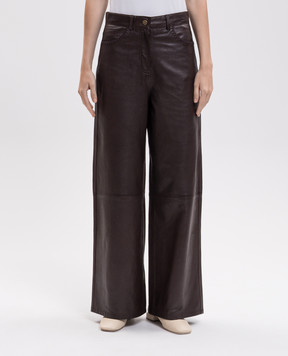 Momoni Aoki brown leather pants MOPA03846MO