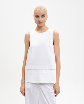Peserico White top with monil chain S0871801979
