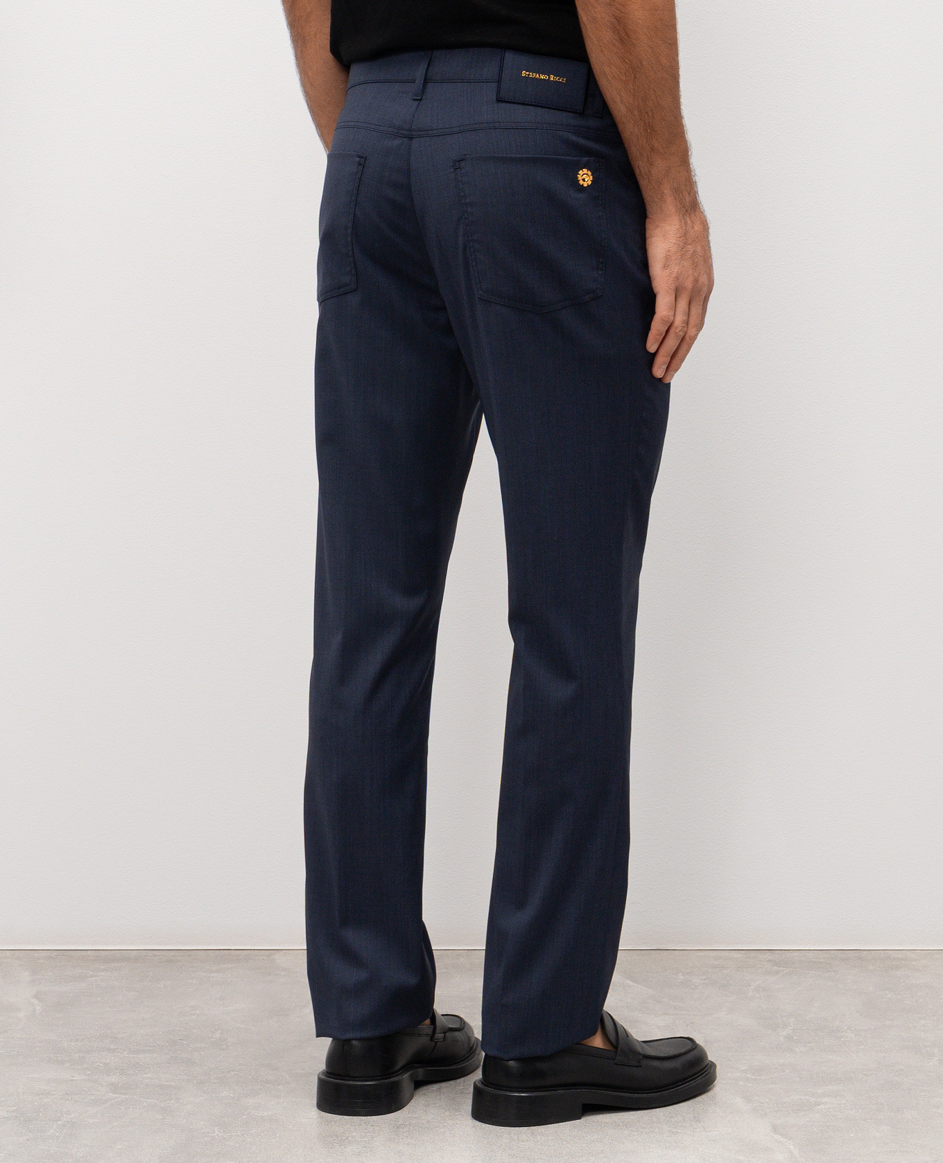 

Blue wool trousers with emblem Stefano Ricci