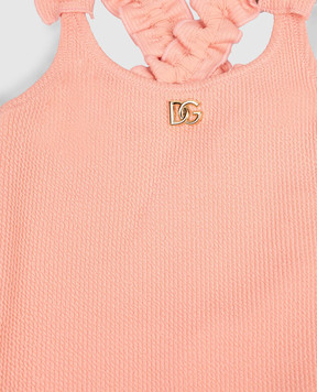 Dolce&Gabbana Children's pink swimsuit with DG monogram L2J870ON0CA