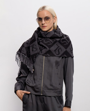 Twinset Gray scarf with monogram pattern 262TO5460