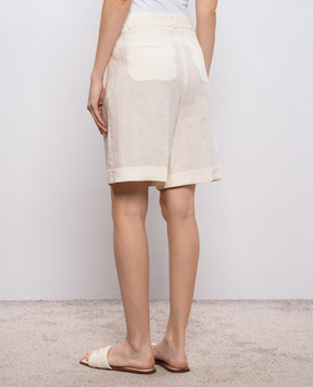 Peserico Ivory shorts with patch and chain P0432102647