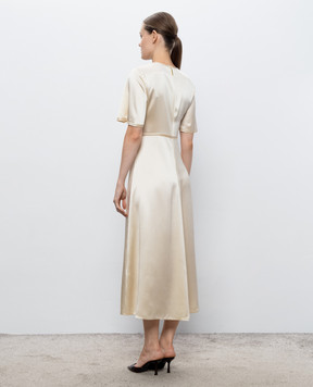 JOSEPH Aura beige silk midi dress JF009934