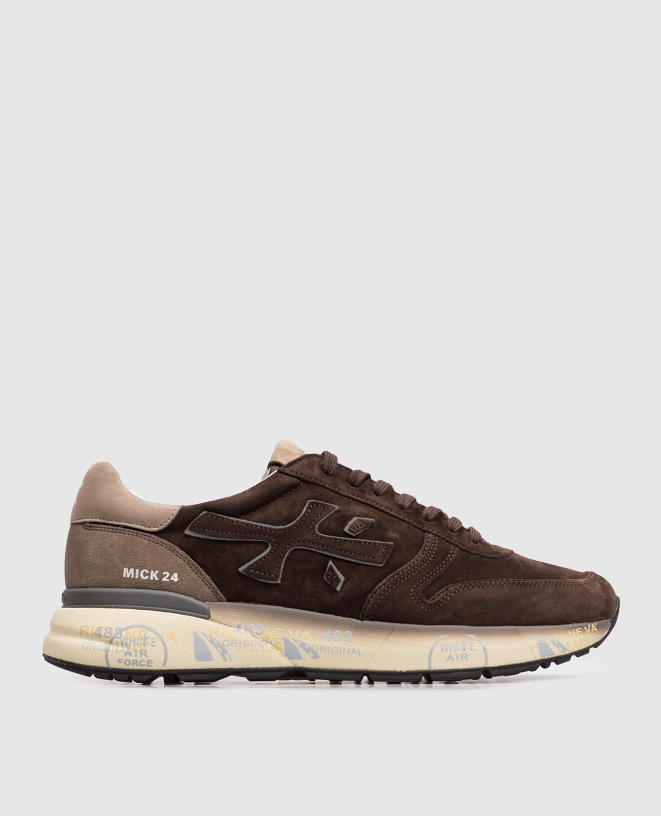 MICK brown sneakers with logo patch