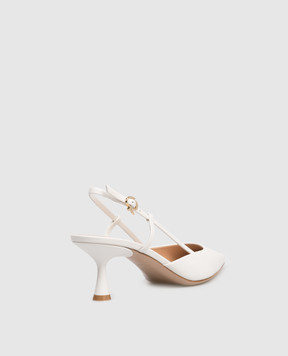 Gianvito Rossi Ascent White Leather Slingbacks G9533255LAC