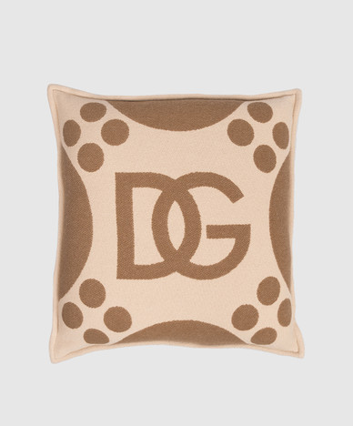 Beige wool decorative pillow