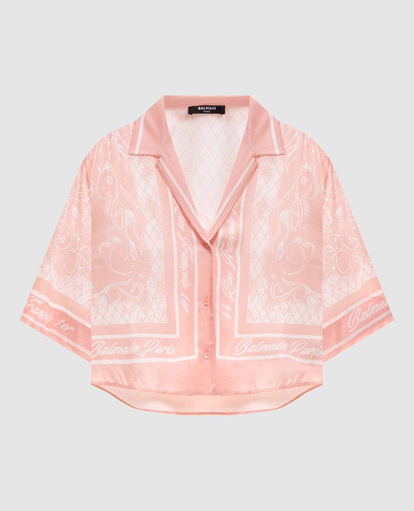 

Pink cropped Foulard blouse Balmain