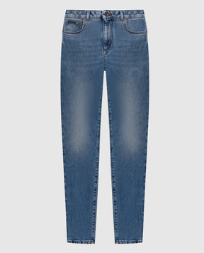 Dolce&Gabbana Blue skinny jeans with logo patch FTC67DG8OC7