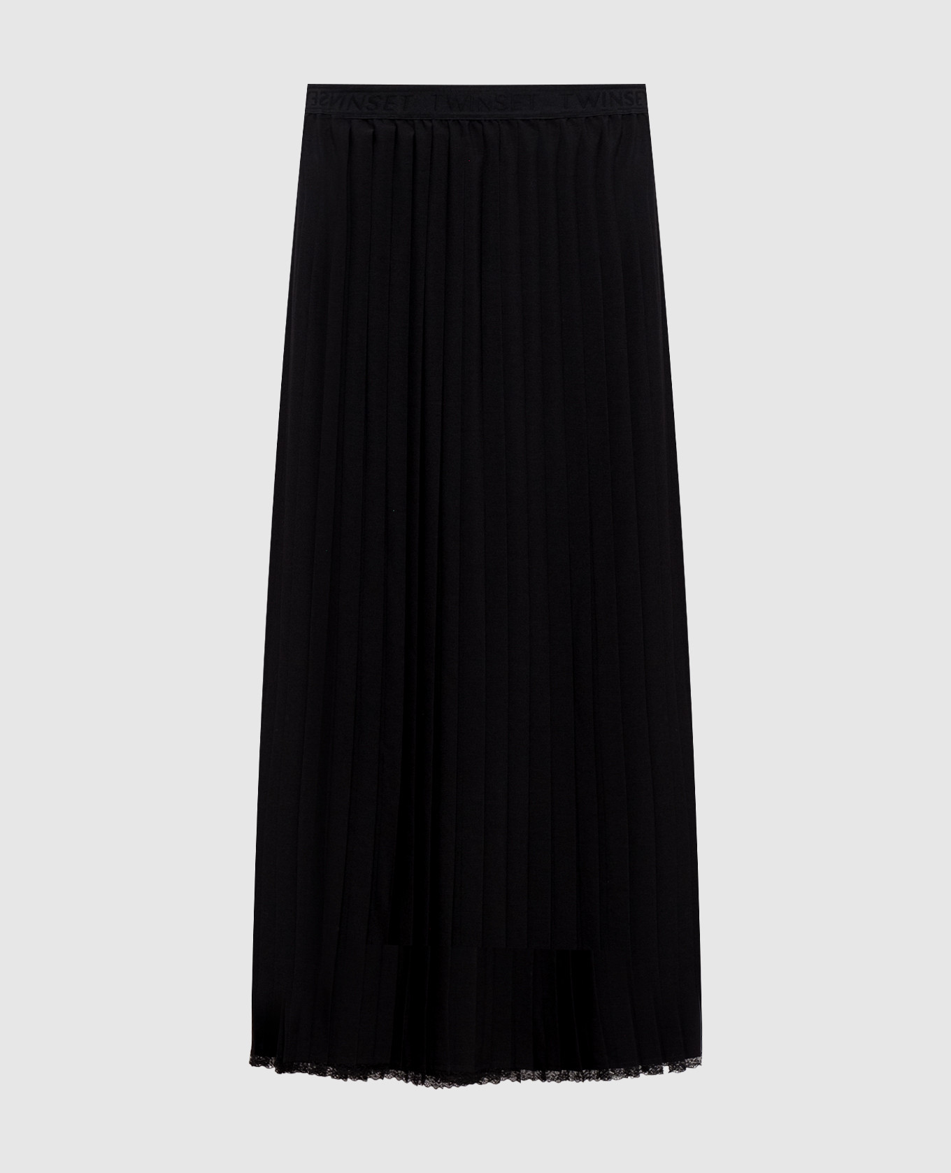 Black pleated skirt with lace
