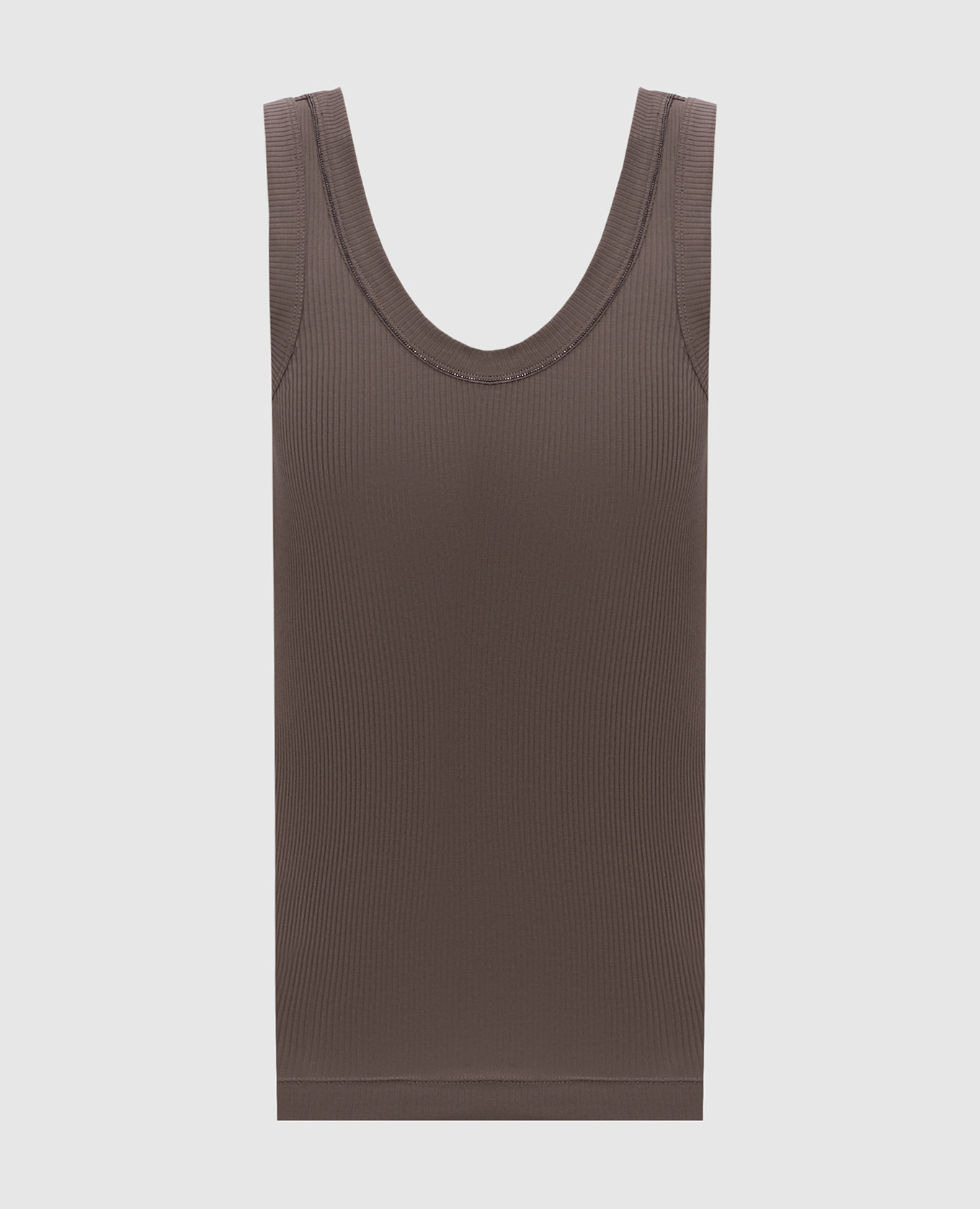 Brown ribbed T-shirt
