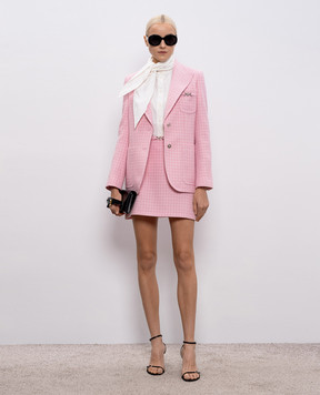 Versace Pink checked wool mini skirt 10223971A10444