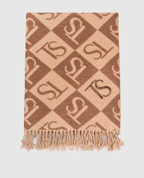 Twinset Beige scarf with monogram pattern 262TO5460